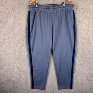 Under Armour Jogger Track Pants Mens 2XL Blue Navy Stripe Recover Knit Celliant